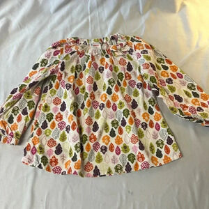 Gymboree - LIKE NEW long sleeve corduroy shirt dress w/ leaf pattern. Size 4T
